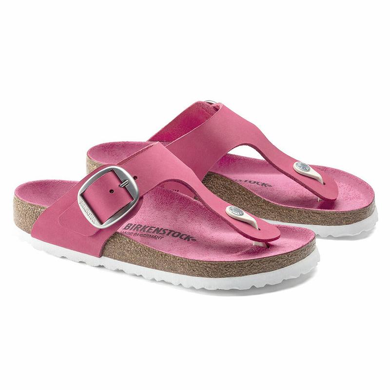 Birkenstock Big Přezkou Nubuck Gizeh Dame Lyserød | DK 426EBC